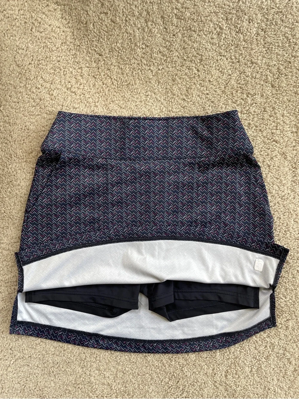 FootJoy Navy Blue Chevron Print High Rise Athletic Golf Skort Size Small